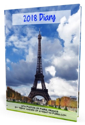 2018 Paris Diary mock-up photo with Eiffel Tower cover